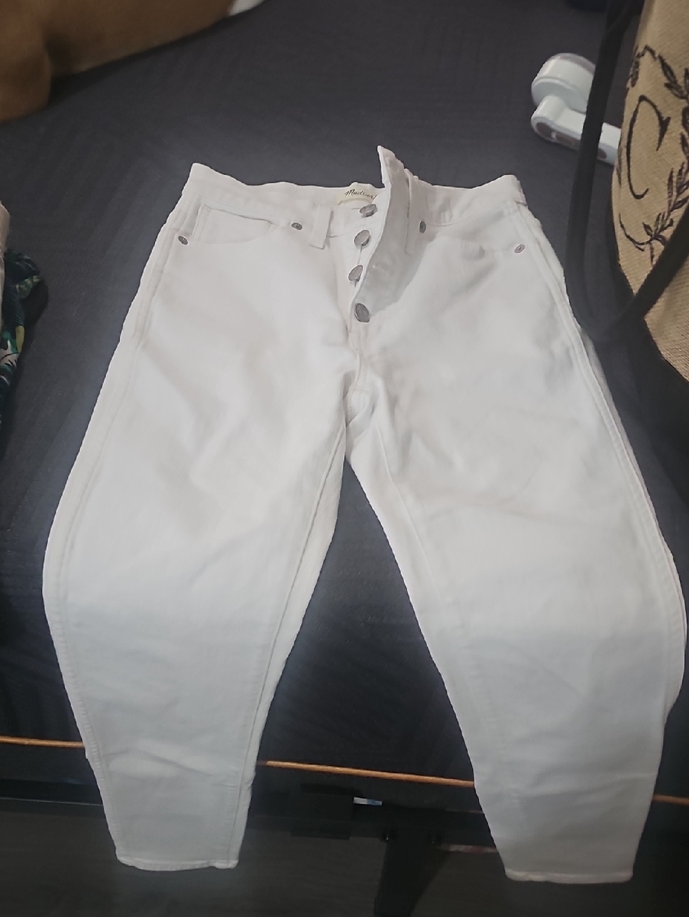 Madewell Cream High-Rise Skinny Jeans